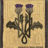 Celtic Thistle Pillow  Rug Hooking Pattern- Celtic Heritage Series, P is for Primitive Pattern, 16 x 16