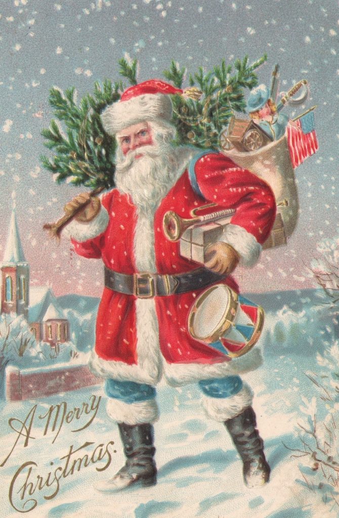 Patriotic Santa, 22 x 36, Vintage Postcard Pattern From Joan Moshimer’s ...