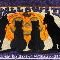 Four Tails of Halloween 24" x 36", Vintage Postcard Pattern From Joan Moshimer's Studio