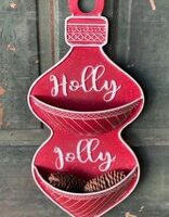 Day #6 of the Twelve Fiber Days of the Holidays-- Holly Jolly, Retro Metal Door Pocket