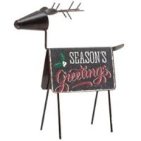 Santa's Metal Season's Greetings Reindeer
