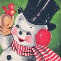 Frosty and Friend, Pattern ONLY on linen