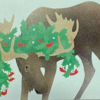 Evergreen, 14 x 22, --Vintage Postcard Pattern From Joan Moshimer’s Studio