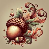 Acorn Acorn by P is for Primitive 16 x 16
