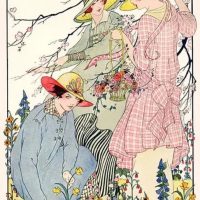 Ladies of the Garden, 26" x 20", Vintage Postcard Pattern From Joan Moshimer's Studio