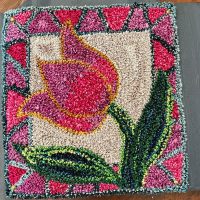 New Punch Needle--Jewel Tulip, Pattern on Weaver's Cloth