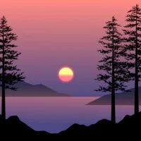 Beautiful Sunset, Rug Hooking Pattern 20 x 31