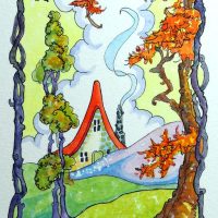 Season Series--FALL based on the artwork of Alida Akers,  24 x 14