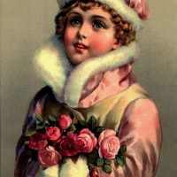 Christmas Rose, 25" x 16" Vintage Postcard Pattern From Joan Moshimer's Studio