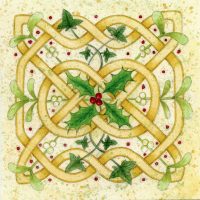Celtic Mistletoe & Holly 16 x 16