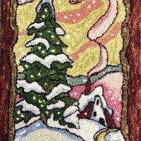 Winter from Seasons by Alida Akers, 24 x 14-- Hooked Rug by Fiber Artist Karen Whidden