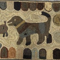 Finished Hooked Rug by Fiber Artist Evelyn Lawrence, Barbara Brown's "Big and Little" Dogs