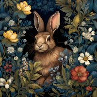 Garden Bunny, 24 x 24