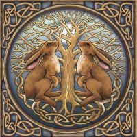 Celtic Rabbit Rabbit by P is for Primitive 18 x 18
