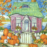 Pick Your Pumpkin based on the artwork of Alida Akers, 28 x 23