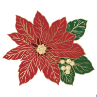 Poinsettia Scissor Sitter Magnet, 2  3/4" x 1  7/8"